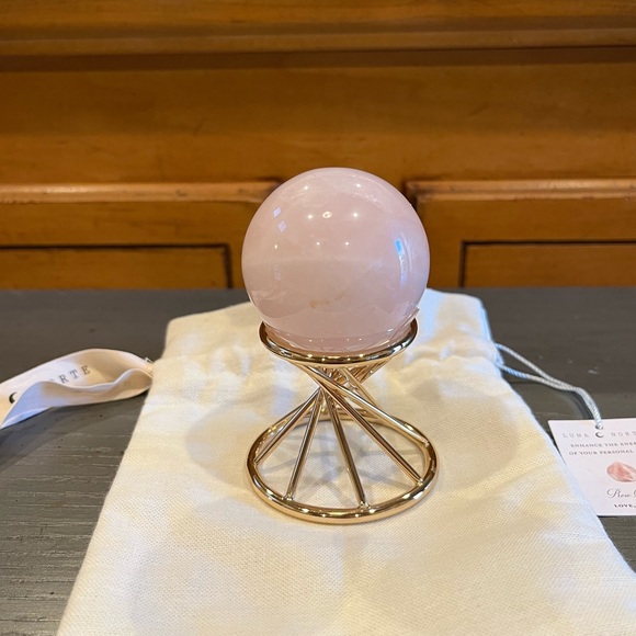 NEW Luna Norte Rose Quartz Crystal Sphere On Display Stand - Picture 3 of 9
